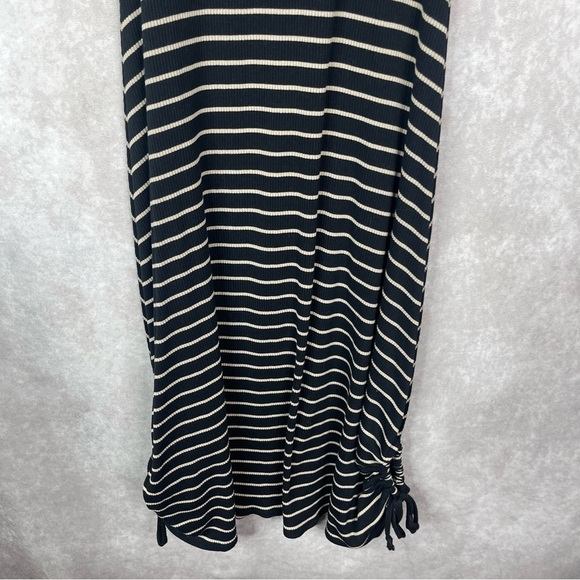 Proenza Schouler White Label Striped Ribbed-Knit Sleeveless Dress In Black Sz L - Picture 10 of 10